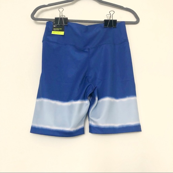 Nike One Dri-fit Mid-Rise Royal Blue Biker Shorts - Picture 9 of 12